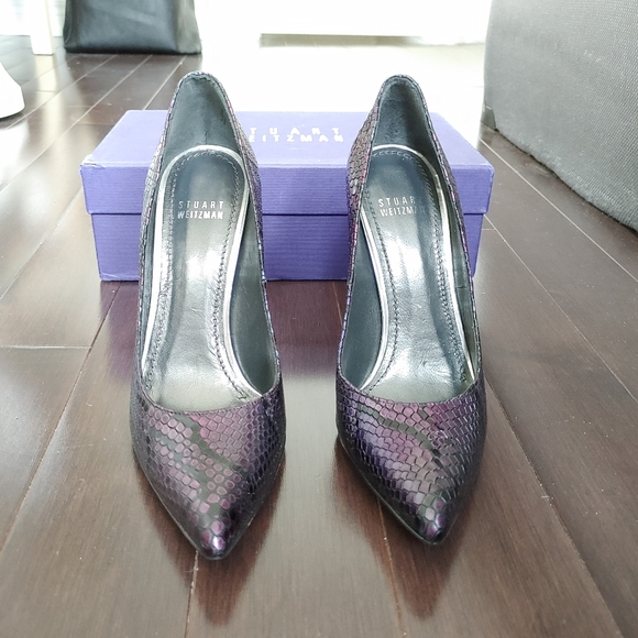 Stuart Weitzman Shoes - STUART WEITZMAN Queen Viola Rainbow Snackskin 110 Pump